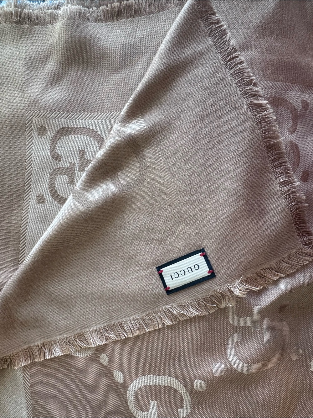 GG jacquard silk wool shawl